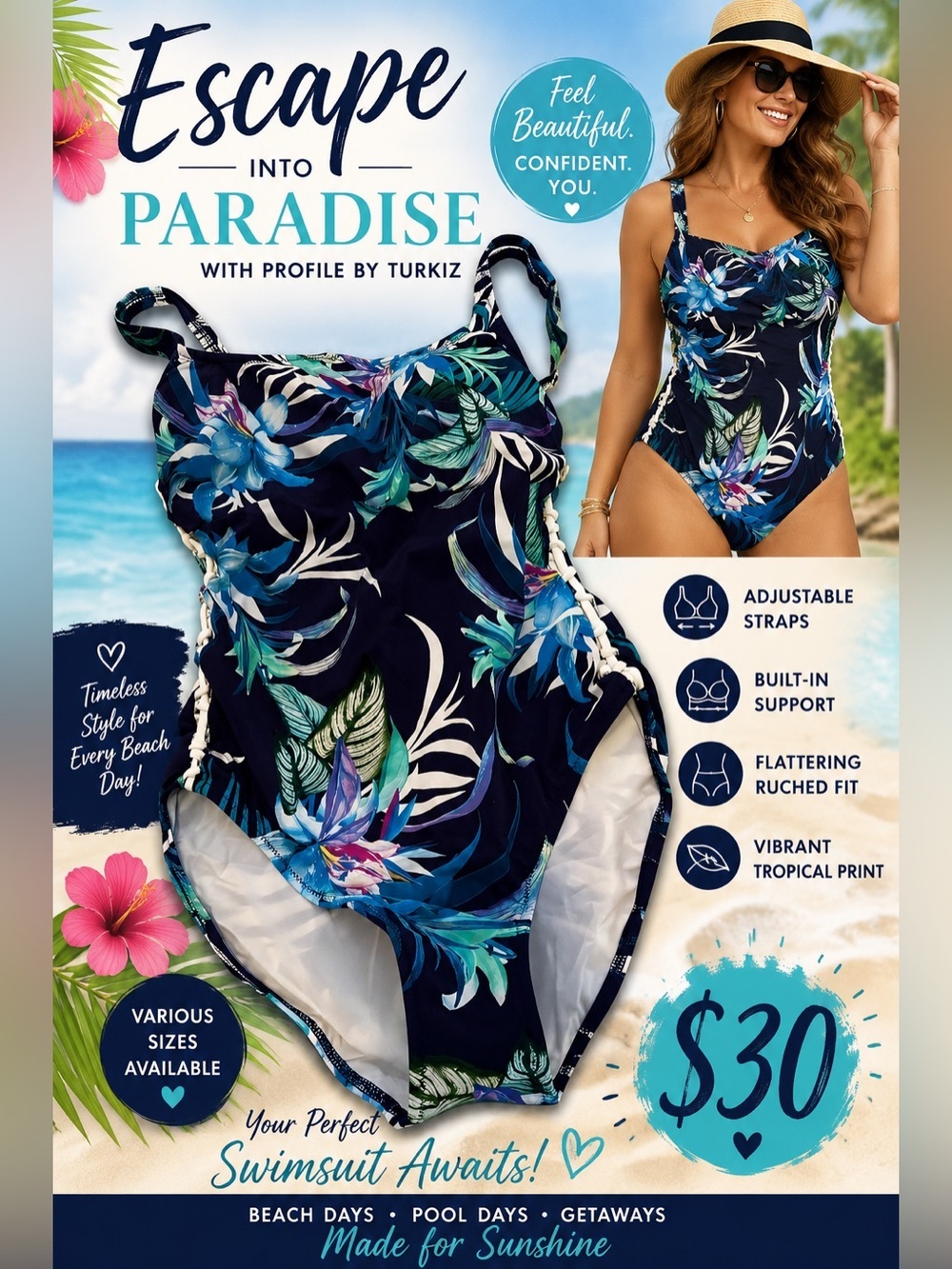 #0022 Profile by Turkiz Swimsuit NWT